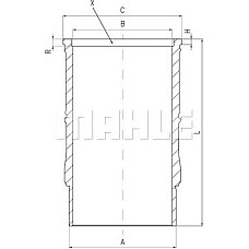 Camasa piston inner diameter. 125mm length. 237mm flange diameter. 150mm fits. MERCEDES ACTROS MP4 - MP5 ANTOS MERCEDES-BENZ AROCS (963-2-A), 01.2013 - MAHLE 001 LW 00142 001