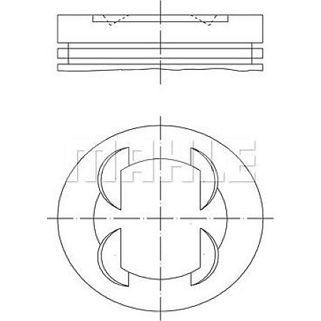 Piston 734 CHEVROLET AVEO AVEO - KALOS CRUZE OPEL ADAM AMPERA ASTRA H ASTRA H GTC ASTRA J ASTRA J GTC CORSA D COR OPEL CORSA E (X15), Hatchback, 09.2014 - MAHLE 011 PI 00110 000