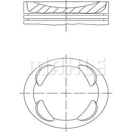 Piston 77 STD CITROEN BERLINGO MULTISPACE BERLINGO-MINIVAN C3 II C3 PICASSO C4 GRAND PICASSO II C4 II C4 PICASSO CITROEN DS3 (S*****), Hatchback, 11.2009 - 12.2016 MAHLE 081 PI 00104 000