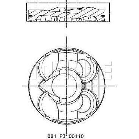 Piston 77 STD BMW 1 F20 1 F21 3 F30 F80 3 F31 CITROEN C3 PICASSO C4 C4 GRAND PICASSO I C4 I C4 PICASSO I DS3 DS4 BMW 3 - VI (F30, F80), Sedan, 03.2011 - 10.2018 MAHLE 081 PI 00110 000