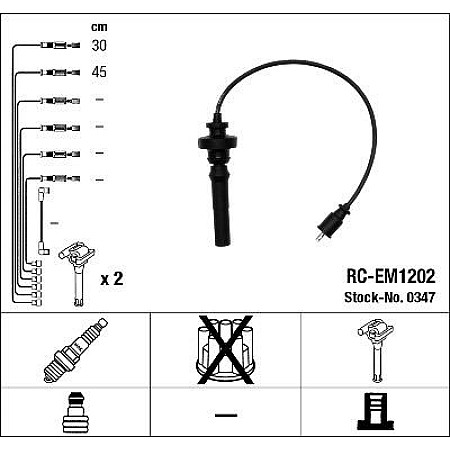 Set fise bujii MITSUBISHI LANCER VII (CS_A, CT_A), Sedan, 03.2000 - 12.2013 NGK 0347