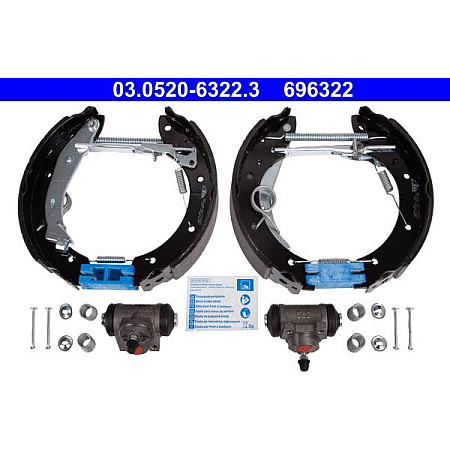 Set saboti frana PEUGEOT PARTNER (5_, G_), Dubita, 05.1996 - 12.2015 ATE 03.0520-6322.3