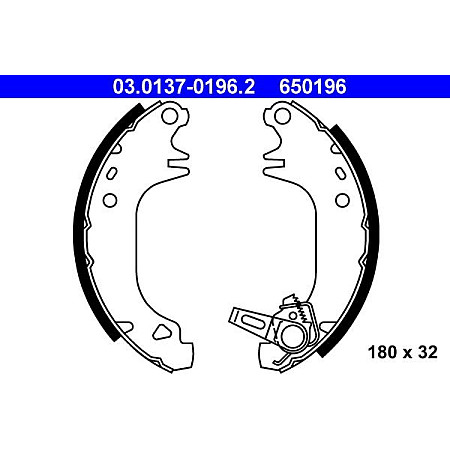 Set saboti frana PEUGEOT 205 II (20A/C), Hatchback, 01.1987 - 12.2000 ATE 03.0137-0196.2