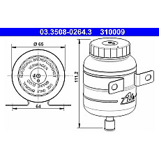 Vas de expansiune, lichid frana MERCEDES-BENZ T2/L (L508DG-KA), Camion de gunoi, 01.1968 - 12.1988 ATE 03.3508-0264.3