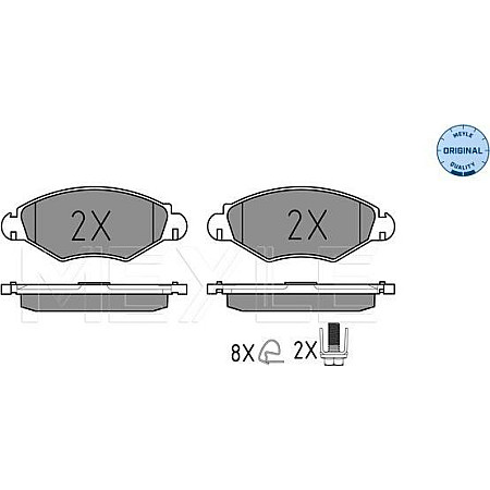 Set placute frana PEUGEOT 206 (2*8HZ*), Van, 04.1999 - 03.2009 Meyle 025 235 9718
