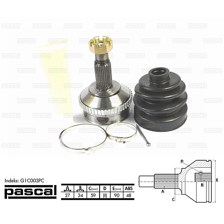 cap planetara FIAT SCUDO Box (220_) PASCAL G1C003PC