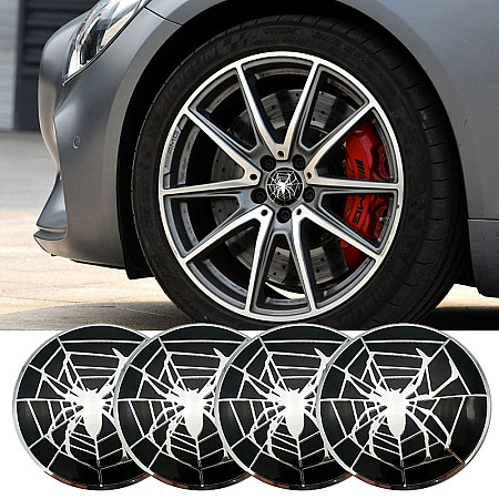 Set 4 buc. ornament central janta, model "Spider", diametru 5cm