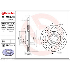 Disc frana Brake disc BREMBO Xtra 1pcs Drilled front  L/R outer diameter 280 mm thickness 22 mm AUDI A4 B5 A4 B6 A4 B7 A8 D2 SEAT EXEO EXEO ST VW PASSAT B3/B4 1.6-6.0 02.88-05.13 BREMBO 09.7196.1X