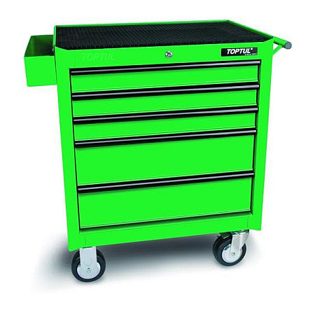 Carucior cu scule Carucior/cutie pentru scule numar sertare: 5 serie: GENERAL culoare: verde latime: 687mm adancime: 459mm inaltime: 857/1015mm TOPTUL TCAA0501