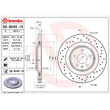 Disc frana Brake disc BREMBO Xtra 1pcs Drilled rear  L/R outer diameter 330 mm thickness 22 mm AUDI A4 B8 A5 Q5 2.0-4.2 06.07-05.17 BREMBO 09.B040.1X
