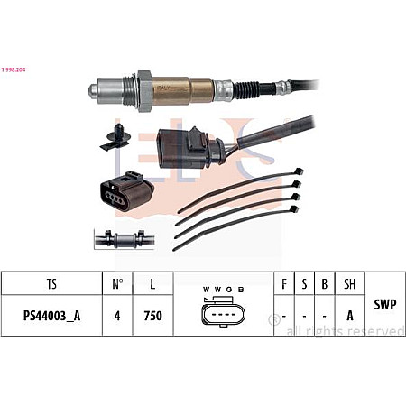 Sonda Lambda VW POLO (6R1, 6C1), Hatchback, 03.2009 - EPS 1.998.204