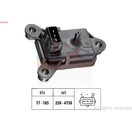Senzor presiune aer FIAT SEICENTO / 600 (187_), Hatchback, 11.1997 - 01.2010 EPS 1.993.003