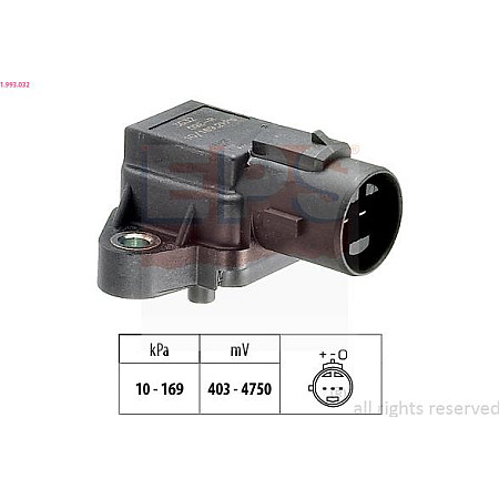 Senzor presiune aer HONDA CIVIC VI (EJ, EM1), Compartiment, 03.1996 - 12.2000 EPS 1.993.032