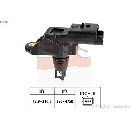 Senzor presiune aer PEUGEOT EXPERT TEPEE (VF3X_), Dubita, 01.2007 - EPS 1.993.261