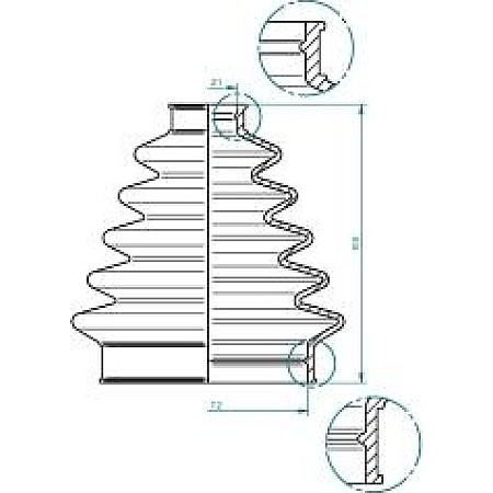 Burduf cauciuc, articulatie planetara RENAULT TRAFIC (TXX), Van, 03.1989 - 10.2002 Lobro 190964