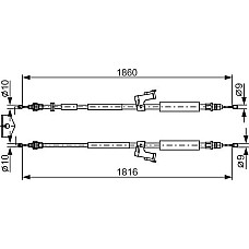 Cablu. frana de parcare Cablu frana de mana Mijloc-Spate 1860mm-1816mm se potriveste. VOLVO C30 C70 II V40 1.5-2.5 10.06-08.19 VOLVO C70 II (542), Sabrioleta, 03.2006 - 12.2013 BOSCH 1 987 482 671