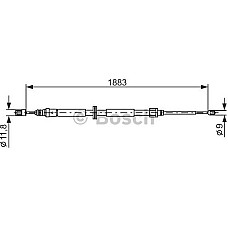 Cablu, frana de parcare RENAULT MEGANE III (DZ0/1_), Compartiment, 11.2008 - BOSCH 1 987 482 302