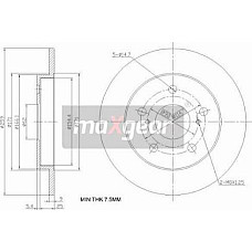 Disc frana TOYOTA YARIS II (_P9_), Hatchback, 01.2005 - 12.2014 Maxgear 19-2467
