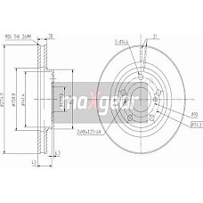 Disc frana TOYOTA MARK II (_X1_, _V2_), Turism, 11.1983 - 07.2001 Maxgear 19-2562