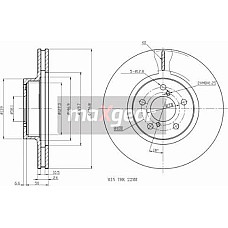 Disc frana SUBARU LEGACY III (BE), Sedan, 10.1998 - 08.2003 Maxgear 19-2505