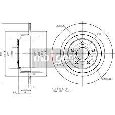 Disc frana SUBARU FORESTER (SG_), Crossover, 02.2002 - 12.2012 Maxgear 19-2357