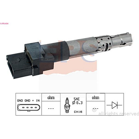 Bobina de inductie VW EOS (1F7, 1F8), Sabrioleta, 03.2006 - 08.2015 EPS 1.970.434