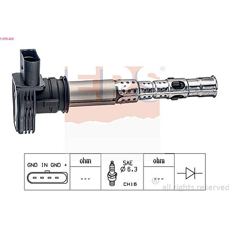Bobina de inductie VW BEETLE (5C7, 5C8), Sabrioleta, 12.2011 - 07.2019 EPS 1.970.426
