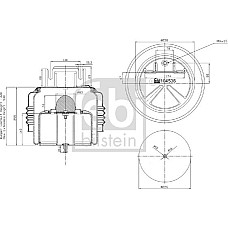 Burduf. suspensie pneumatica Supa de suspensie pneumatica spate R Fata Dreapta-Stanga RVI T VOLVO FH FH II FH16 F VOLVO FM (VTR3R), 09.2005 - Febi Bilstein 104536