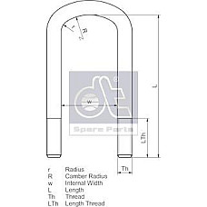 Brida arc Frunze catus de primavara M24x3mm 91mmx420mm RVI K KERAX VOLVO F10 F12 F16 FH FH12 FH16 FH16 II FL10 FL VOLVO FL7 (FL7/FL10 6X2), 09.1985 - 10.1999 DT Spare Parts 2.62136