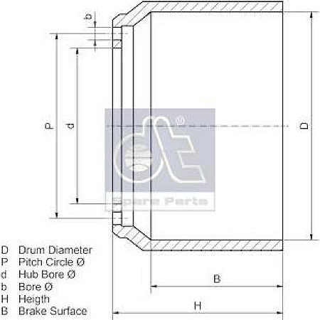 Tambur frana 410 se potriveste. MERCEDES MERCEDES-BENZ NG, 08.1973 - 03.1998 DT Spare Parts 4.64033