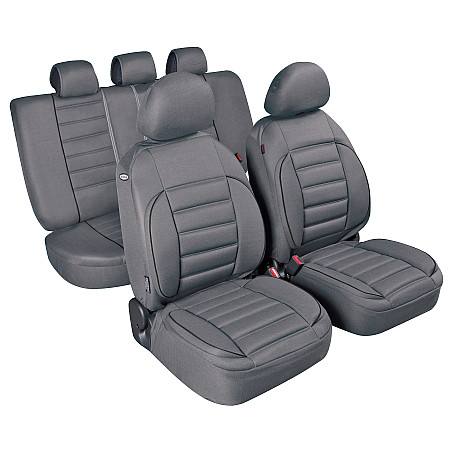 Huse scaun De-Luxe Sport Edition jacquard high-quality 9buc - Gri