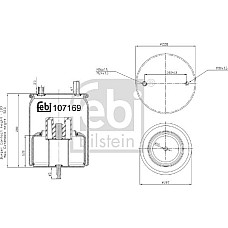 Burduf. suspensie pneumatica Supa de suspensie pneumatica spate R Fata VOLVO FH FH II FH16 FH16 II FM FM II FMX F VOLVO FH (FH), 09.2005 - Febi Bilstein 107169