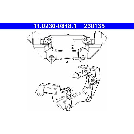 Suport,etrier FORD KUGA I (DR), Crossover, 02.2008 - 11.2012 ATE 11.0230-0818.1