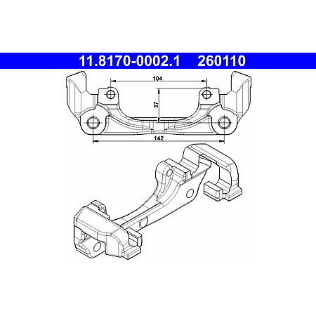 Suport.etrier Jugul etrierului de frana Fata DACIA DOKKER DOKKER EXPRESS-MINIVAN DUSTER DUSTER-SUV LODGY RENAULT RENAULT MEGANE III (KZ0/1), Combi Van, 01.2009 - 08.2015 ATE 11.8170-0002.1