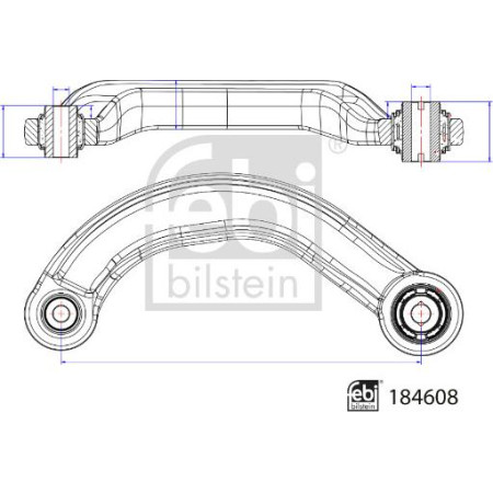 Brat. suspensie roata Rear axle track control arm R top-transverse fits. FORD MONDEO V 2.0D 09.14- Febi Bilstein 184608