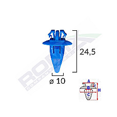 Set 10 clipsuri fixare elemente exterioare, ROMIX 80104, pentru Toyota, 10 x 24.5 mm, albastru ROMIX 80104