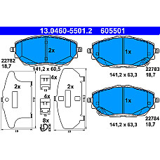 Set placute frana.frana disc Set placute frana Fata TOYOTA C-HR COROLLA 1.2-1.8H-2.0H 10.16- TOYOTA COROLLA (_E21_), Turism, 02.2019 - ATE 13.0460-5501.2