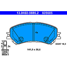 Set placute frana.frana disc Set placute frana Fata RENAULT ESPACE V GRAND SCENIC IV MEGANE IV SCENIC IV TALISMAN RENAULT TALISMAN (LP_), Sedan, 06.2015 - ATE 13.0460-5685.2