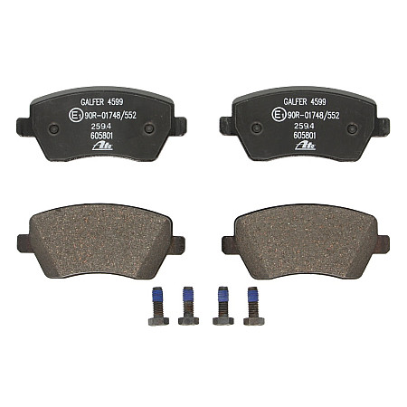 Set placute frana.frana disc Set placute frana Fata cu surub de ghidare a etrierului de frana DACIA DUSTER NIS RENAULT KANGOO BE BOP (KW0/1_), Dubita, 02.2009 - ATE 13.0460-5801.2