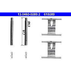 Set accesorii, placute frana PORSCHE CAYENNE (9PA), Crossover, 09.2002 - 12.2010 ATE 13.0460-0280.2
