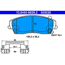 Set placute frana.frana disc Set placute frana CHRYSLER 300C 2.7-6.4 09.04- ATE 13.0460-8020.2
