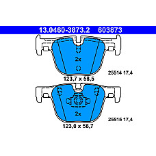 Set placute frana.frana disc Set placute frana BMW 3 F30 F80 3 F31 3 GRAN TURISMO F34 4 F32 F82 4 F33 F83 4 GRAN BMW 3 Touring VI (F31), Turism, 07.2012 - 06.2019 ATE 13.0460-3873.2