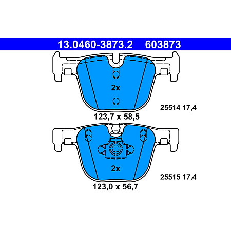 Set placute frana.frana disc Set placute frana BMW 3 F30 F80 3 F31 3 GRAN TURISMO F34 4 F32 F82 4 F33 F83 4 GRAN BMW 3 Touring VI (F31), Turism, 07.2012 - 06.2019 ATE 13.0460-3873.2