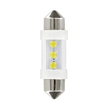Bec tip LED 12V sofit cu 3 leduri 10x36mm SV8,5-8 (C5W) 2buc - Alb