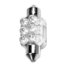 Bec LED 12V - 13x35mm - 6LED Sofit SV8,5-8 1buc - Alb
