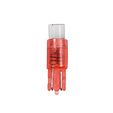 Bec tip LED 12V iluminat bord soclu pl. T5 W2x4,6d 5buc - Rosu