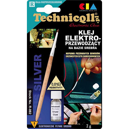 Adeziv universal electro-conductoare 2g destinat pentru: circuite electrice si electronice incalzirea lunetei contine argint TECHNICQLL TE R-082 2G