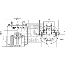 Burduf. suspensie pneumatica Air suspension bellows rear L with plastic piston BPW Febi Bilstein 179293