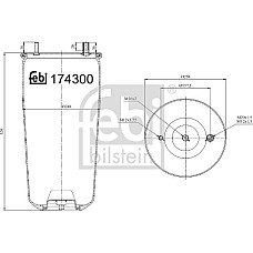 Burduf. suspensie pneumatica Supa de suspensie pneumatica spate R 520mm fara piston BPW Febi Bilstein 174301