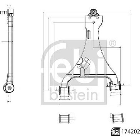 Brat. suspensie roata Bratul axei anterioare a puntii dorite Dreapta inferior fata 20 mm LEXUS GX TOYOTA 4 RUNNER TOYOTA FJ CRUISER (GSJ1_), Crossover, 06.2005 - 01.2018 Febi Bilstein 174202